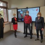 Nach der Sitzung der GEW-Betriebsgruppe der KGS Schneverdingen (v.l.n.r.):
Dr. Anna Teresa Macias Garcia (Vertrauensfrau), 
Laura Pooth (Landesvorsitzende),
Erwin Kreie (Kreisvorsitzender),
Birgit Tobias (Vorsitzende des Schulpersonalrats)